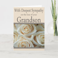 Grandson Loss Rose Beileid Card