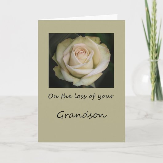 Grandson Loss Rose Beileid Card Karte (Vorderseite)