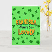 Grandson Loved Bold Text Card Karte (Gelbe Blume)