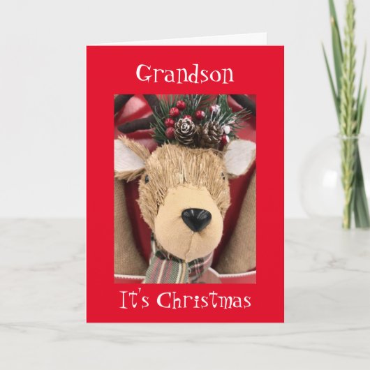 **GRANDSON** MERRY CHRISTMAS VON REINDEER KARTE (Vorderseite)