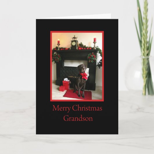 Grandson Merry Weihnachtskarte Feiertagskarte (Vorderseite)