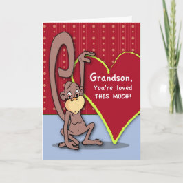 Grandson Monkey Valentine Feiertagskarte