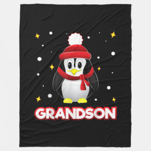 Grandson Penguin Weihnachtsfamilie Matching Xmas Fleecedecke