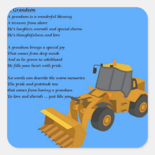 Grandson Poem - digger Quadratischer Aufkleber