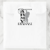 Grandson Proudly Serves - ARMY Runder Aufkleber (Tasche)