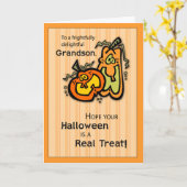 Grandson Pumpkins Halloween Karte (Gelbe Blume)
