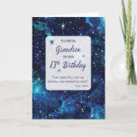 Grandson Religious 13 th Birthday Stars in Galaxy  Karte<br><div class="desc">Mit dieser Himmelskarte für den 13. Geburtstag Ihres Enkels können Sie auf der Teenagerreise nachsehen. Die kosmische Bildsprache und die herzliche Botschaft vermitteln,  dass er selbst in diesen frühen Jahren eine einzigartige Schöpfung ist,  die von Gott geschaffen wurde.</div>