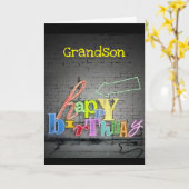 **GRANDSON** SCHREIBEN AM GEBURTSTAG DER WALL KARTE (Gelbe Blume)