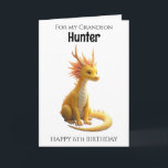 Grandson Sechsjähriger Dragon Birthday Karte<br><div class="desc">Grandson 6-jähriger Drache Geburtstagskarte</div>