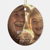 Grandson | Sentimental Foto Keepake Weihnachten Keramik Ornament (Links)