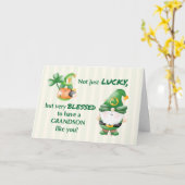 Grandson St. Patricks Day Gnomes Lucky und gesegne Karte (Gelbe Blume)