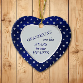 Grandson Star Heart Keepake Keramik Ornament