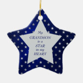 Grandson Star Pattern Keepake Keramik Ornament (Vorne)