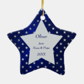 Grandson Star Pattern Keepake Keramik Ornament (Hinten)