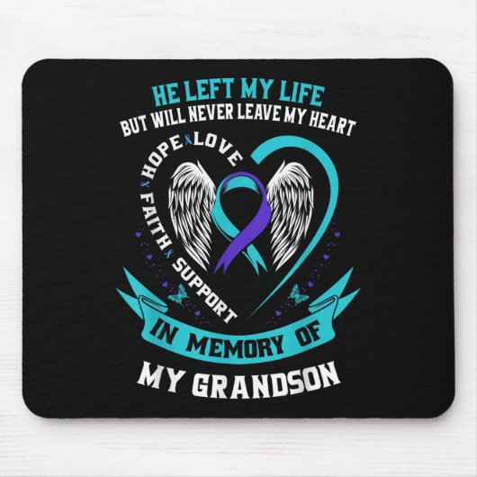 Grandson Suicide Awareness Prevention Memorial Gra Mousepad (Vorne)