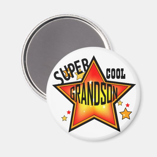 Grandson Super Cool Star Funny Magnet (Vorderseite/Rückseite)