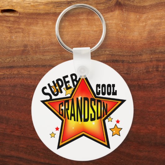 Grandson Super Cool Star Funny Schlüsselanhänger (Vorderseite)