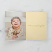 Grandson Third Birthday Niedlich Lion Foto Card Karte (Innenseite)