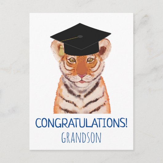 Grandson Tiger Cub Illustration gratulieren Postkarte (Vorderseite)
