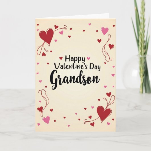 Grandson Valentine Greeting Card Karte (Vorderseite)