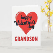 Grandson Valentines Day Heart Card Karte (Gelbe Blume)