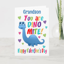 Grandson Valentinstag Dinosaur Karte