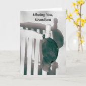 Grandson Vermisst Sie Cap und Chair Shadow Foto Ca Karte (Gelbe Blume)