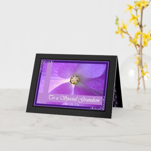 GRANDSON Wedding Gratulation Karte (Gelbe Blume)