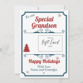 Grandson Weihnachts-Weihnachtsgeschenk-Kartenhalte (Vorderseite)