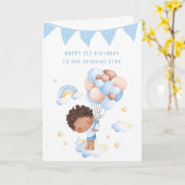 Grandson zum ersten Geburtstag Karte (Gelbe Blume)