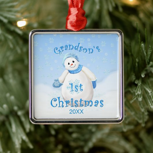 Grandsons 1. Weihnachtsschneemann-Ornament Ornament Aus Metall (Baum)