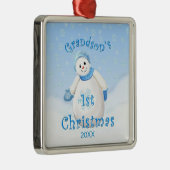 Grandsons 1. Weihnachtsschneemann-Ornament Ornament Aus Metall (Rechts)
