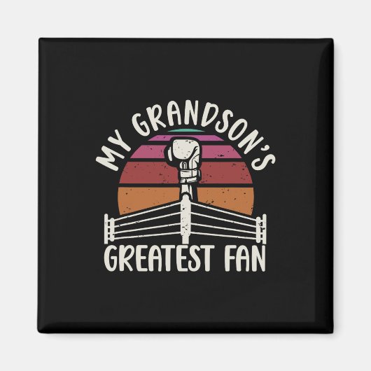 Grandsons Bester Fan-Boxing-Großmutter Magnet (Vorne)