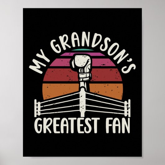 Grandsons Bester Fan-Boxing-Großmutter Poster (Vorne)