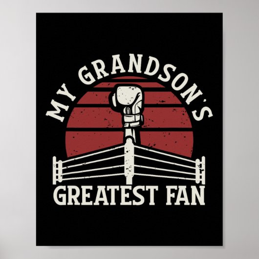 Grandsons Bester Fan-Boxing-Großmutter Poster (Vorne)