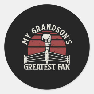Grandsons Bester Fan-Boxing-Großmutter Runder Aufkleber