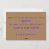 Grandsons Erntedank Greetings Card Feiertagskarte (Rückseite)