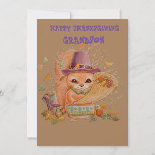 Grandsons Erntedank Greetings Card Feiertagskarte