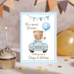 Grandsons erster Geburtstag Teddy Bären Gruß Karte<br><div class="desc">Grandsons erste Geburtstagskarte Teddy Bären Grußkarte. Feiern Sie Ihren ersten Geburtstag mit diesem bezaubernden Teddy Bären in Aquarell. Passen Sie es Ihrem Enkel an oder fügen Sie seinen Namen für eine personalisierte Touch hinzu. Diese Karte ist perfekt für Kinder, sie bringt fröhliche Wünsche und ein Gefühl des Staunens zu ihrer...</div>