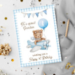 Grandsons erster Geburtstag Teddy Bären Gruß Karte<br><div class="desc">Grandsons erste Geburtstagskarte Teddy Bären Grußkarte. Feiern Sie Ihren ersten Geburtstag mit diesem bezaubernden Teddy Bären in Aquarell. Passen Sie es Ihrem Enkel an oder fügen Sie seinen Namen für eine personalisierte Touch hinzu. Diese Karte ist perfekt für Kinder, sie bringt fröhliche Wünsche und ein Gefühl des Staunens zu ihrer...</div>