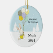 Grandsons erstes Niedliches WeihnachtsRabbit Keramik Ornament (Rechts)