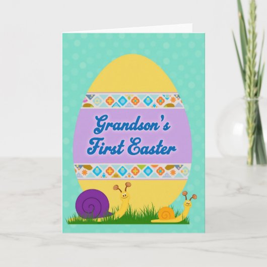 Grandsons First Easter Greeting Card Karte (Vorderseite)