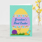 Grandsons First Easter Greeting Card Karte (Gelbe Blume)