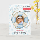 Grandsons Foto Geburtstagskarte Karte (Gelbe Blume)