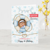 Grandsons Foto Geburtstagskarte Karte (Gelbe Blume)