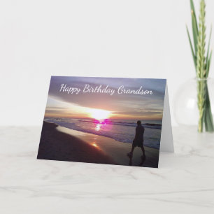 *GRANDSONS GEBURTSTAG* STRAND UND LIEBE FÜR IHN  KARTE