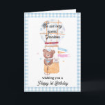 Grandsons Geburtstag Teddy Bar Gruß Karte<br><div class="desc">Grandsons erste Geburtstagskarte Teddy Bären Grußkarte. Feiern Sie Ihren ersten Geburtstag mit diesem bezaubernden Teddy Bären in Aquarell. Passen Sie es Ihrem Enkel an oder fügen Sie seinen Namen für eine personalisierte Touch hinzu. Diese Karte ist perfekt für Kinder, sie bringt fröhliche Wünsche und ein Gefühl des Staunens zu ihrer...</div>