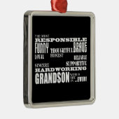 Grandsons Geburtstage & Weihnachten : Qualität Silbernes Ornament (Rechts)