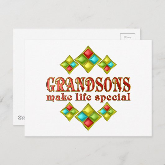 GRANDSONS MAKE LIFE SPECIAL POSTKARTE (Vorne/Hinten)