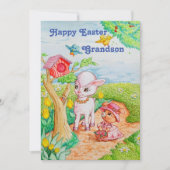 Grandsons Personalisierte Osterkarte. Ankündigung (Vorderseite)